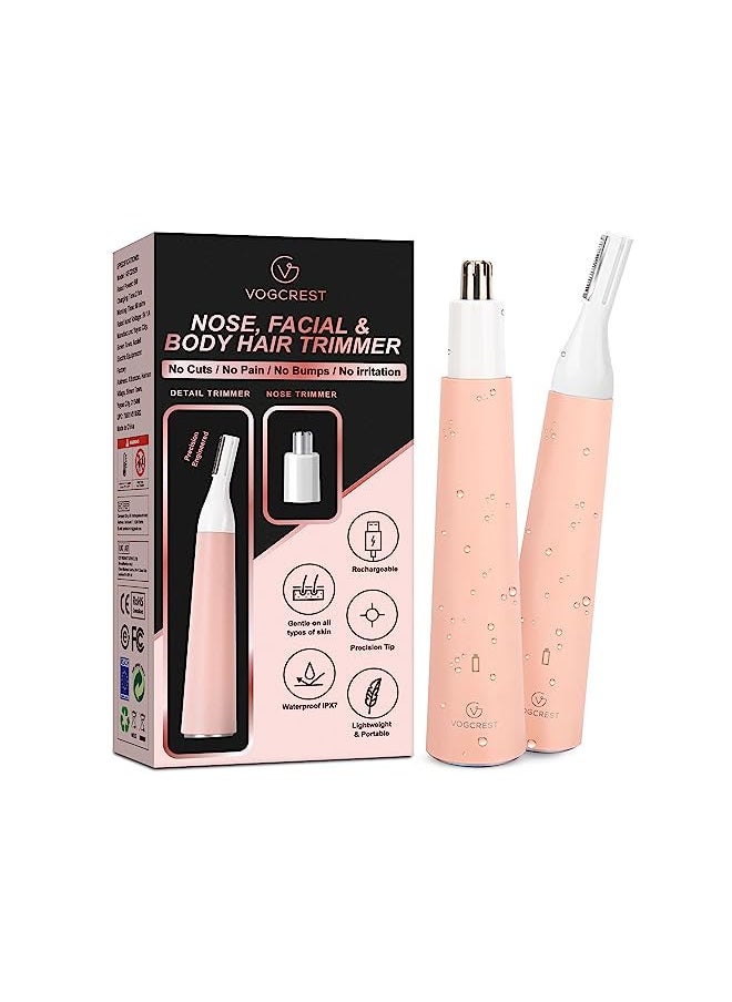 VG VOGCREST VG VOGCREST Nose Hair Trimmer for Women, Portable, Waterproof, Rechargeable, 2-in-1 Trimmer, Easy to Clean, Suitable for Sensitive Skin  - Image 1