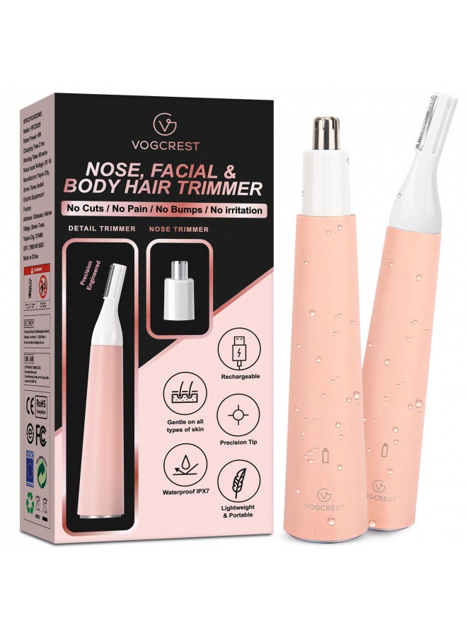 VG VOGCREST VG VOGCREST Nose Hair Trimmer for Women, Portable, Waterproof, Rechargeable, 2-in-1 Trimmer, Easy to Clean, Suitable for Sensitive Skin  - Image 2