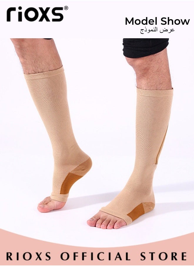 RIOXS - 3 Pairs High Compression Socks for Mens and Womens Support Circulation Recovery Athletic Fit Running Splints Flight Travel Boost Endurance Protection Achilles Tendon - Image 1
