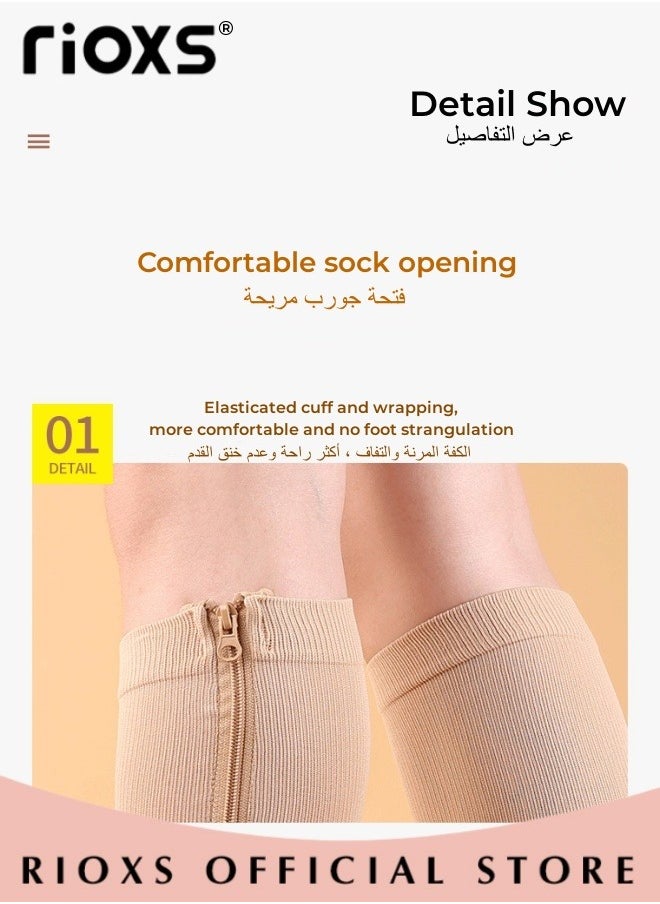 RIOXS - 3 Pairs High Compression Socks for Mens and Womens Support Circulation Recovery Athletic Fit Running Splints Flight Travel Boost Endurance Protection Achilles Tendon - Image 1