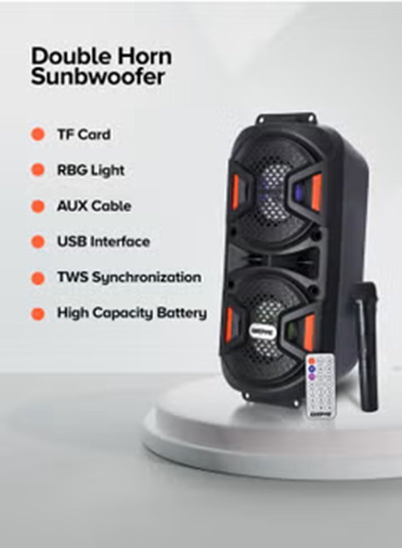 Rechargeable Portable Speaker, Portable Handle with 2500 MAH Huge Battery| TWS Connection & Compatible with BT/ USB/ AUX/ FM/ Micro SD | Ideal for Home, Hotels, Trips & Outdoor - Image 2