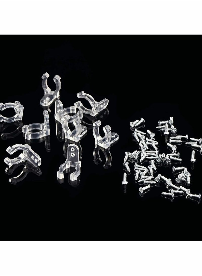 Y&D - 150 Pieces 1/2 Inch LED Rope Light Clips Holder with 300 Screws Clear PVC Mounting for Christmas Hanging Outdoor Wall Mount Light, Family Parties Wedding Ceremonies - Image 1