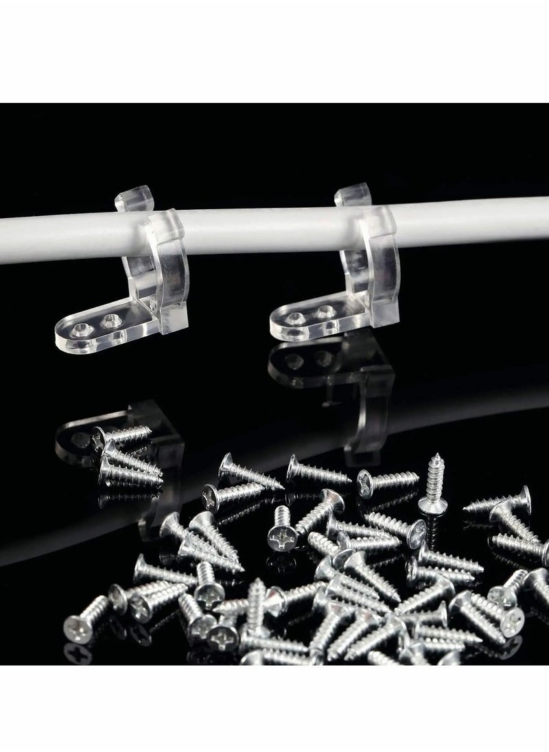 Y&D - 150 Pieces 1/2 Inch LED Rope Light Clips Holder with 300 Screws Clear PVC Mounting for Christmas Hanging Outdoor Wall Mount Light, Family Parties Wedding Ceremonies - Image 1
