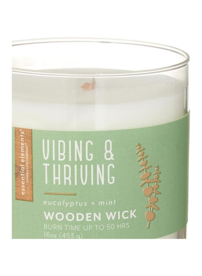 CANDLE-LITE Essential Elements Vibing And Thriving Wooden Wick Scented Jar Candle White 453G 4550174 - Image 4
