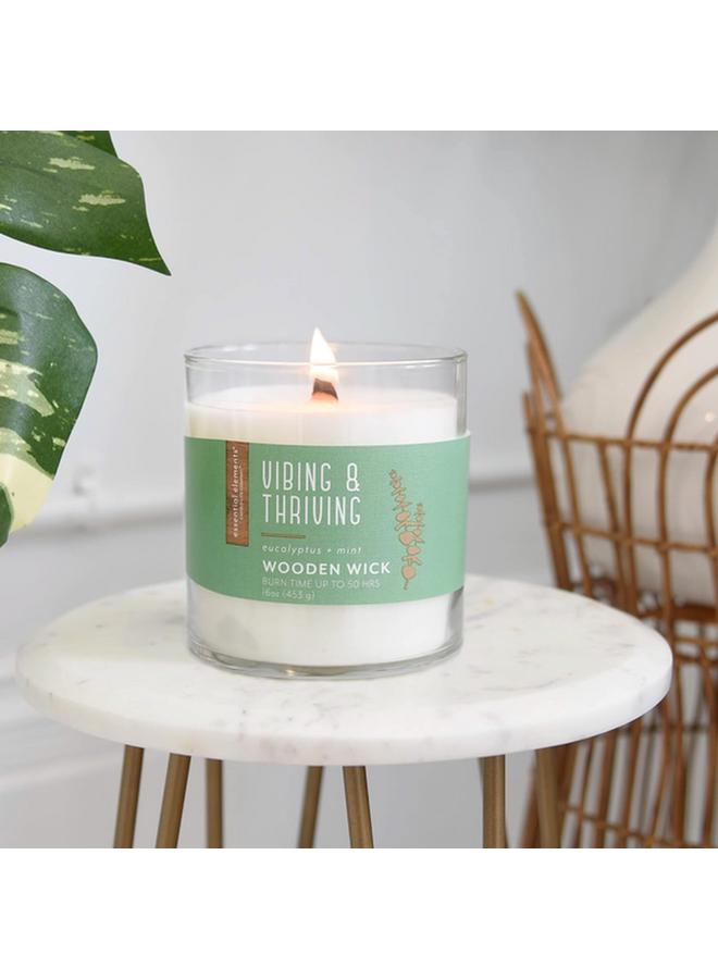 CANDLE-LITE Essential Elements Vibing And Thriving Wooden Wick Scented Jar Candle White 453G 4550174 - Image 5