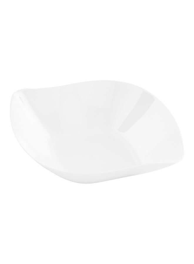 Restaurantware 3.5 x 4.5 Dessert Plates, 100 Small Cocktail Plates - Square, Wavy Edges, White Plastic Disposable Appetizer Plates, Holds Sauces And Dips, For Wedding, Or Birthday Parties - Image 1