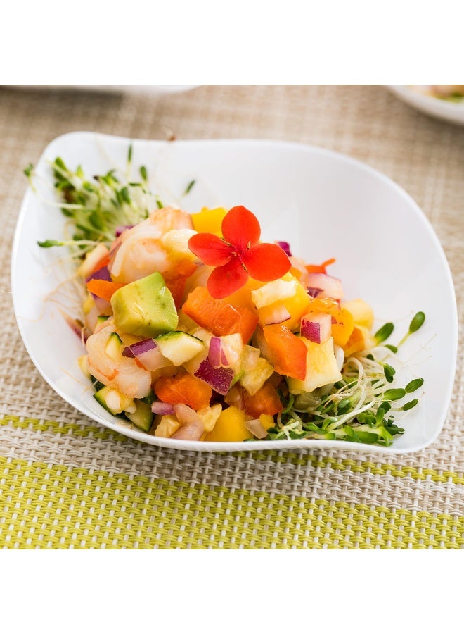 Restaurantware 3.5 x 4.5 Dessert Plates, 100 Small Cocktail Plates - Square, Wavy Edges, White Plastic Disposable Appetizer Plates, Holds Sauces And Dips, For Wedding, Or Birthday Parties - Image 3