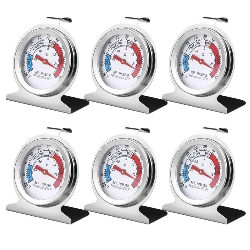 JOLLYSTYLE 6PCS Refrigerator Freezer Thermometer  RefrigeratorFreezerFridge Temperature Cooler  Classic Series Large Dial Thermometer 6 