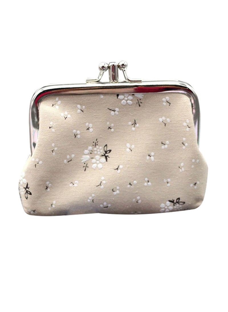 NIBEMINENT - Floral Printed Coin Purse Beige - Image 1