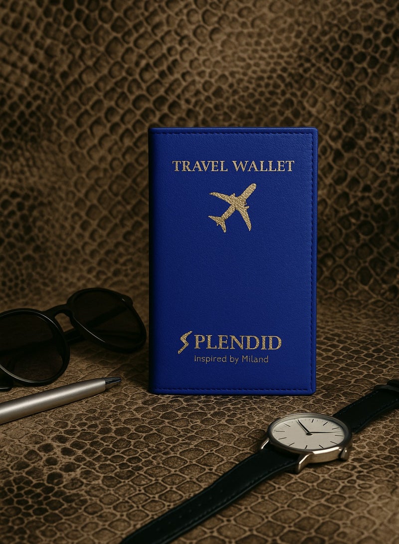 إسبليندد محفظة السفر سبلينديد تسع حتى 5 كروت مع جيب للباسبور و 2 جيب للكاش ازرق - Image 2