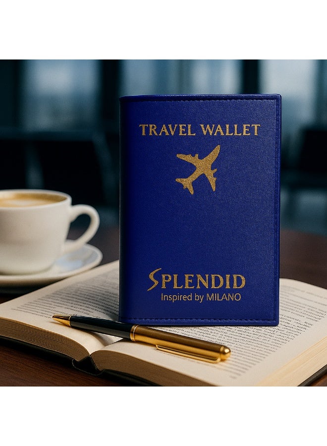 إسبليندد محفظة السفر سبلينديد تسع حتى 5 كروت مع جيب للباسبور و 2 جيب للكاش ازرق - Image 4