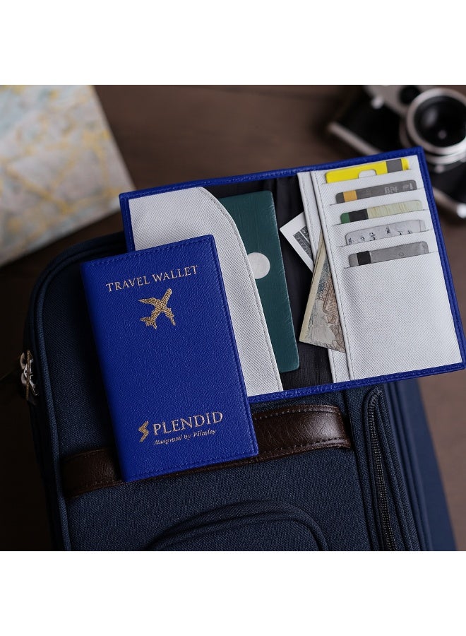 إسبليندد محفظة السفر سبلينديد تسع حتى 5 كروت مع جيب للباسبور و 2 جيب للكاش ازرق - Image 5