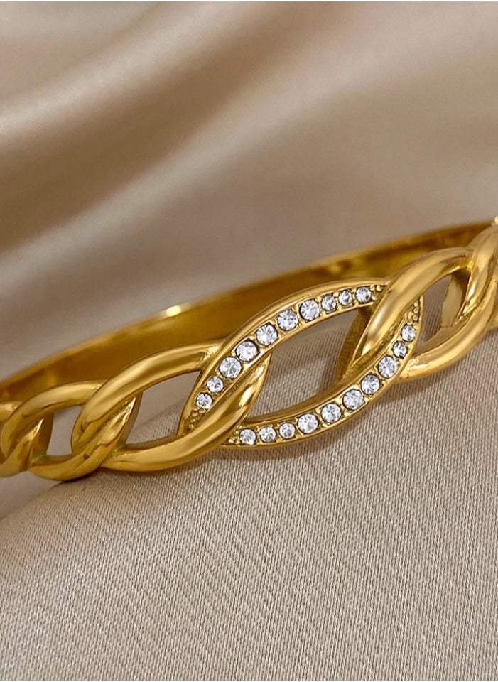 Elegance - Trendy Fashionable Gold Plated Bracelet For Women High Quality - Image 1
