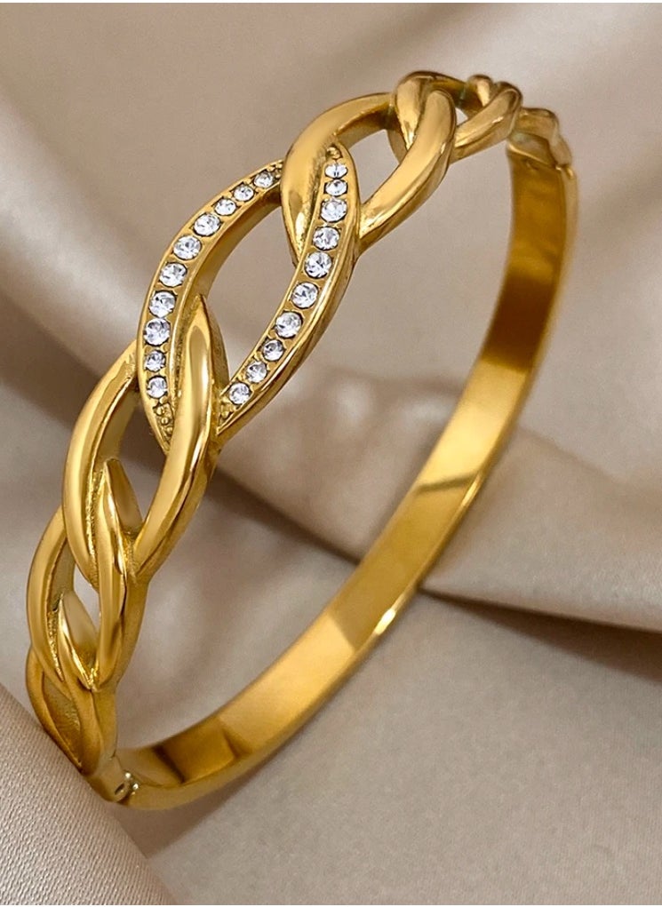 Elegance - Trendy Fashionable Gold Plated Bracelet For Women High Quality - Image 1