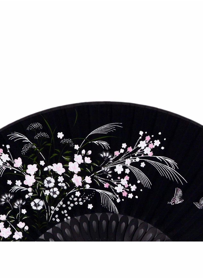 Y&D Folding Fan, 8.27"(21cm) Hand Held Bamboo Silk Fan Chinese/Japanese Charming Elegant Vintage Retro Style  - Image 5