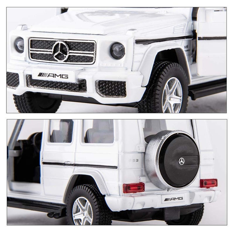 TGRCM-CZ 1:36 Scale Benz G63 Car Model for Kids, Alloy Pull Back G Wagon Vehicles Toy Car for Toddlers Kids Boys Girls Gift (White) - Image 4