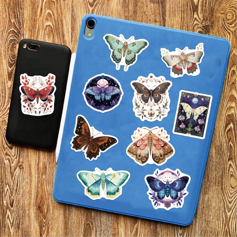 PIGBIT 50 PCS Luna Moth Stickers Pack â€“ Vintage Botanical Insect Bug Stickers for Scrapbooking, Journaling, Laptop, Aesthetic Waterproof Nature Moth Butterfly Vinyl Decals - Image 5