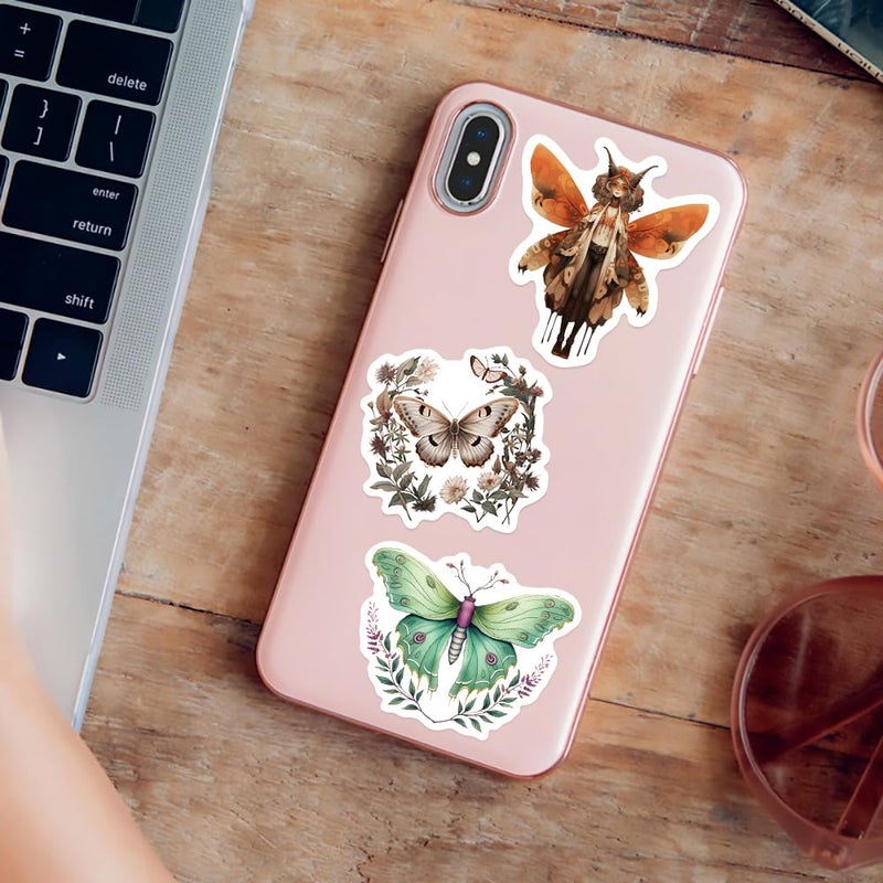 PIGBIT 50 PCS Luna Moth Stickers Pack â€“ Vintage Botanical Insect Bug Stickers for Scrapbooking, Journaling, Laptop, Aesthetic Waterproof Nature Moth Butterfly Vinyl Decals - Image 4