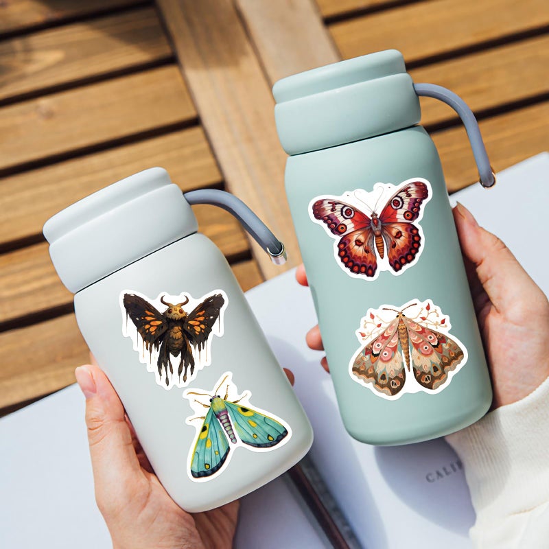 PIGBIT 50 PCS Luna Moth Stickers Pack â€“ Vintage Botanical Insect Bug Stickers for Scrapbooking, Journaling, Laptop, Aesthetic Waterproof Nature Moth Butterfly Vinyl Decals - Image 3