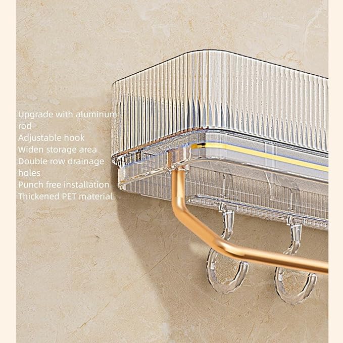 Deoxys Bathroom Shelves Without Holes Washroom Wall Mounted Shelf Hanging Household Towel Rack Sink Storage Racks Closet OrganizerGreen - Image 4
