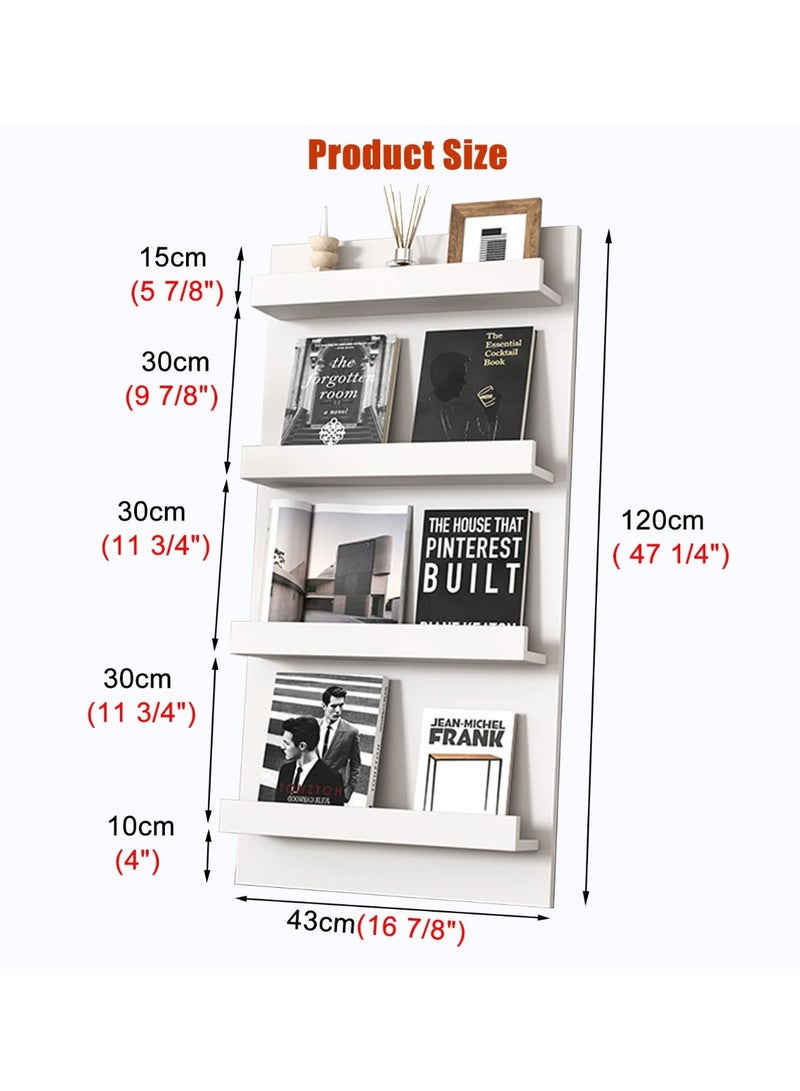 Magazine Rack Floor,Vertical Wooden Storage Stand for Organizers Book Newspaper File，Slot Multilayer Magazines Holder for Home Office(Black)  - Image 2