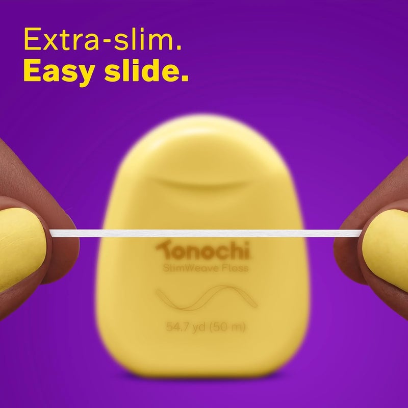 Tonochi SlimWeave Thin Flat Dental Floss for Tight Teeth, 3-Pack - Image 3
