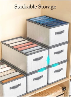 DUNISO 3 Pieces Foldable Closet Storage Organizer Washable Closet Storage Box with Carrying Handles Toy Organizer Box Cube Storage Bin for Clothes Wardrobe Home Bedroom Office  - Image 5