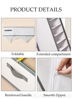 DUNISO 3 Pieces Foldable Closet Storage Organizer Washable Closet Storage Box with Carrying Handles Toy Organizer Box Cube Storage Bin for Clothes Wardrobe Home Bedroom Office  - Image 2