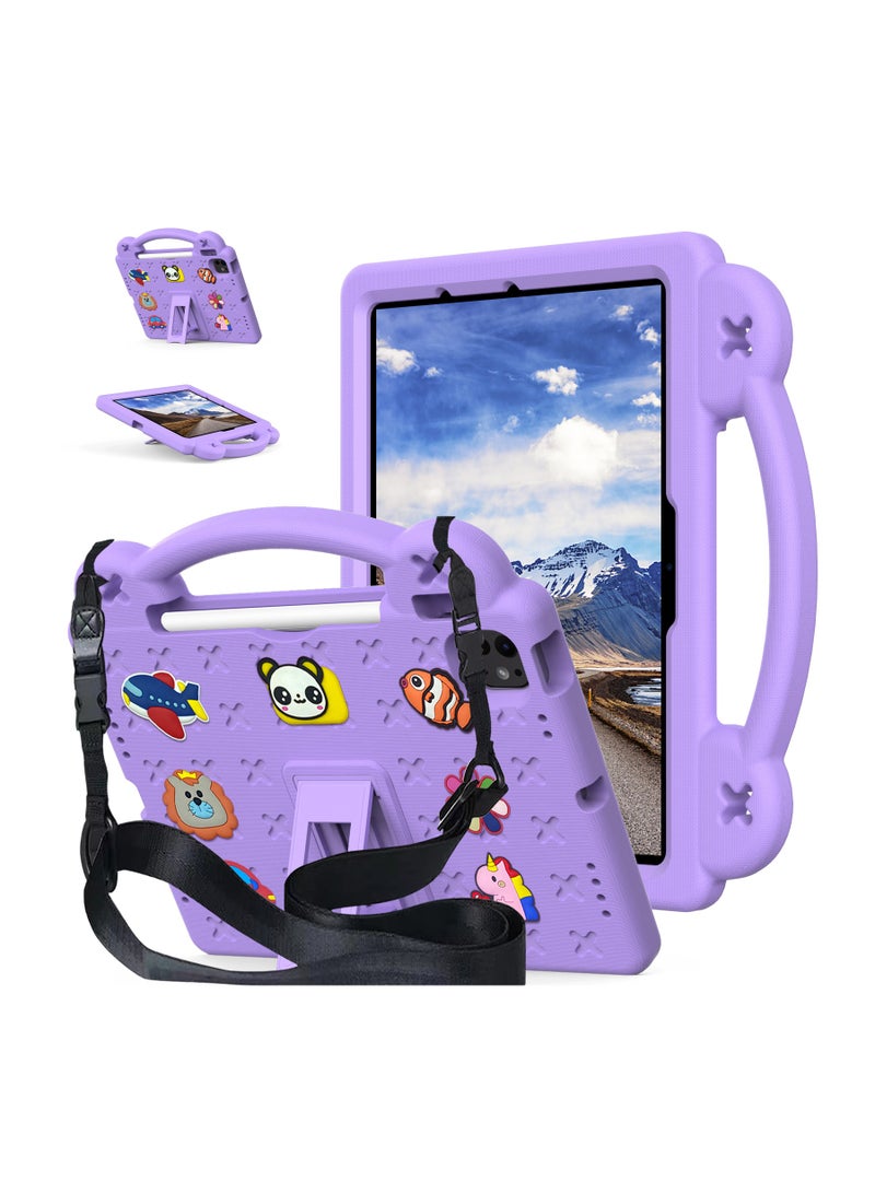 VKL Kids Case Compatible with iPad 11th Generation A16 2025 (11 inch), Shockproof Case with Shoulder Strap and Handle Stand For iPad 11th Gen (Purple) - Image 1