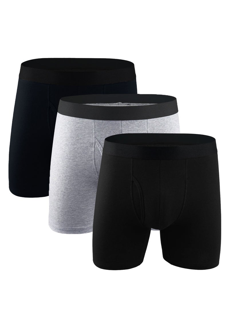 Selecta Now Mens Boxer Shorts Soft Cotton Underwear Breathable 3 Pack Pouch Fly Trunks Briefs  - Image 1