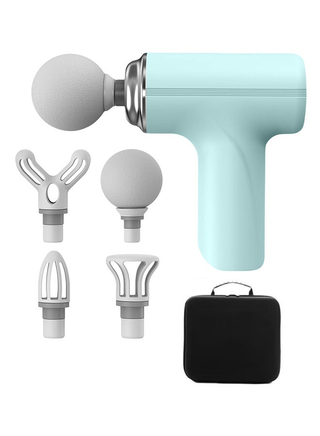 عربست جهاز مساج، مسدس تدليك صغير، مسدس لفافي قوي محمول لتدليك الأنسجة العميقة للعضلات والظهر والرأس لتخفيف الألم مع 4 رؤوس تدليك، 6 سرعات تدليك، اهتزاز عالي الكثافة قابل لإعادة الشحن، مسدس مساج - Image 1