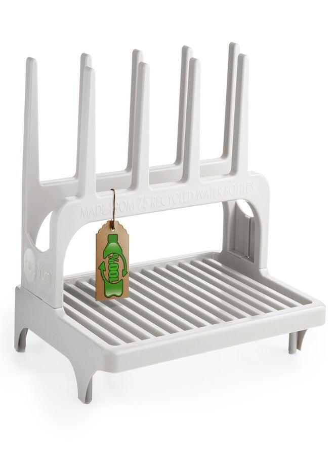 PopYum Seattle Gray Space Saving Drying Rack from 100% Recycled Bottles, countertop for Baby Bottle, Plastic Bags, Cups, Glass, tumblers, Compact - Image 1