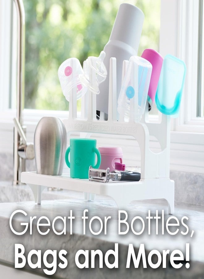 PopYum Seattle Gray Space Saving Drying Rack from 100% Recycled Bottles, countertop for Baby Bottle, Plastic Bags, Cups, Glass, tumblers, Compact - Image 4