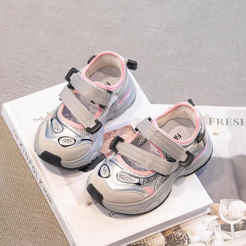 Thick-Soled Sandals For Women 2025 Summer Fashion New Outer Wear Baotou Velcro Dad Shoes Breathable Casual Sports Shoes - Image 3