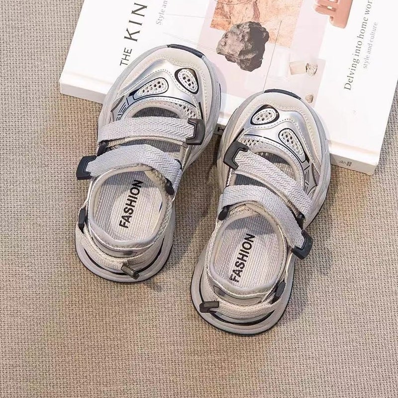 Thick-Soled Sandals For Women 2025 Summer Fashion New Outer Wear Baotou Velcro Dad Shoes Breathable Casual Sports Shoes - Image 4