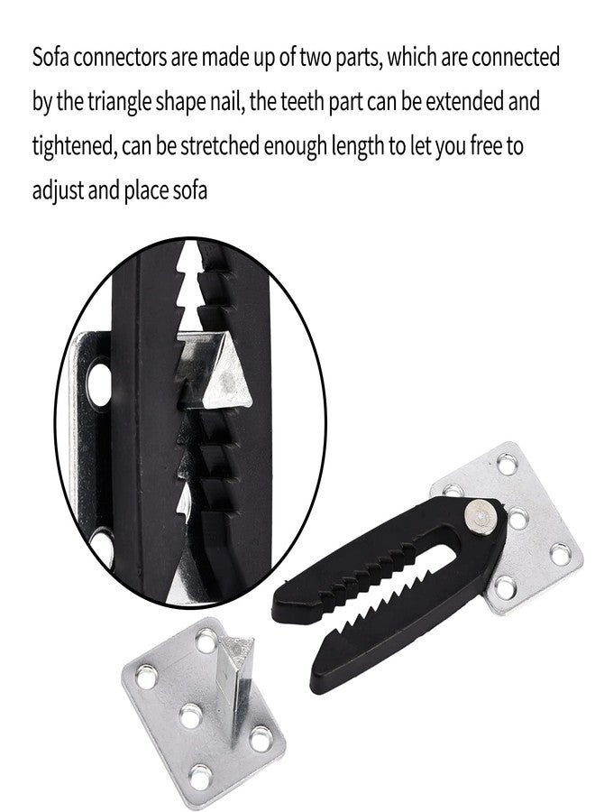 Carkio Sectional Couch Connector, 2 X Metal Sofa Joint Alligator Style Sectional Couch Connector - Image 5