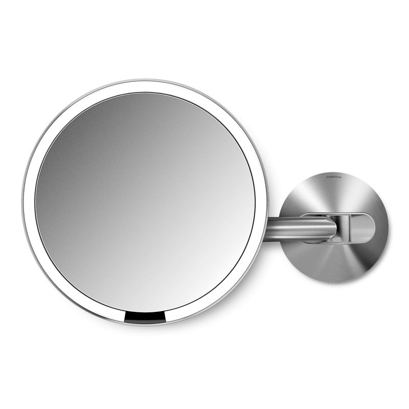 simplehuman Brushed 8 Round Wall Mount Sensor Makeup Mirror 5x Magnification HardWired 100240v Stainless Steel 8 - Image 2