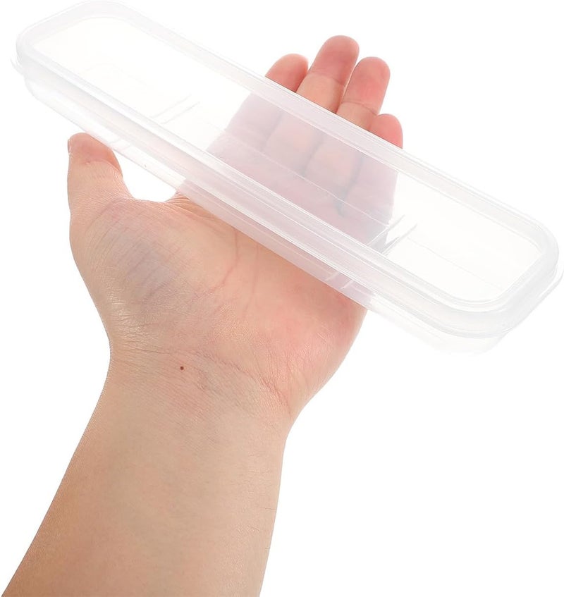 2pcs Plastic Cutlery Storage Box with Lid, 8-inch Portable Travel Silverware Case for Chopsticks, Spoons, and Forks, Space-saving Tableware Organizer for Camping, Office, - Image 3