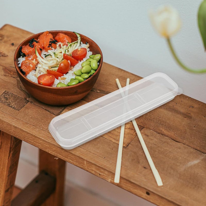 2pcs Plastic Cutlery Storage Box with Lid, 8-inch Portable Travel Silverware Case for Chopsticks, Spoons, and Forks, Space-saving Tableware Organizer for Camping, Office, - Image 5