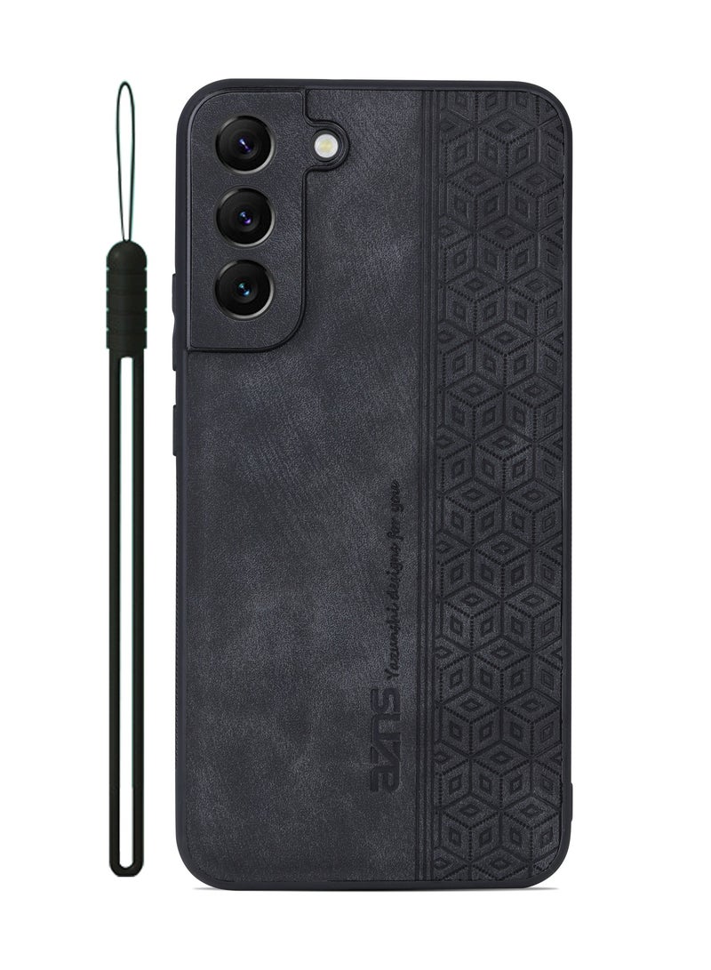 كولور فانس جراب هاتف مضاد للخدش لهاتف Samsung S21 FE 5G، مصنوع من الجلد المطبوع ومغطى بمادة TPU - أسود - Image 1