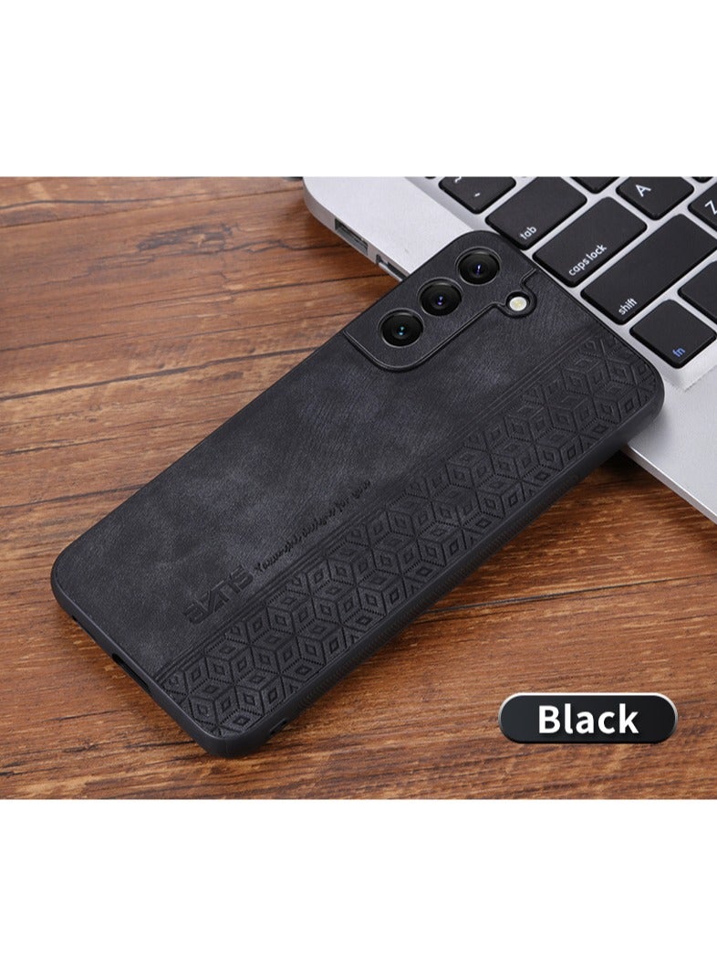 كولور فانس جراب هاتف مضاد للخدش لهاتف Samsung S21 FE 5G، مصنوع من الجلد المطبوع ومغطى بمادة TPU - أسود - Image 3