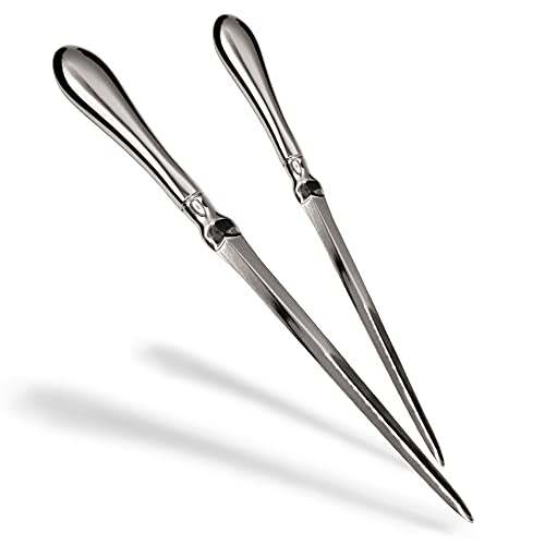Uncommon Desks Silver Letter Opener Knife - Smooth Metal Plated Envelope Opener - Ergonomic Rounded Handle for Comfort - Home and Office Mail Supplies - 2 Pack - Image 1