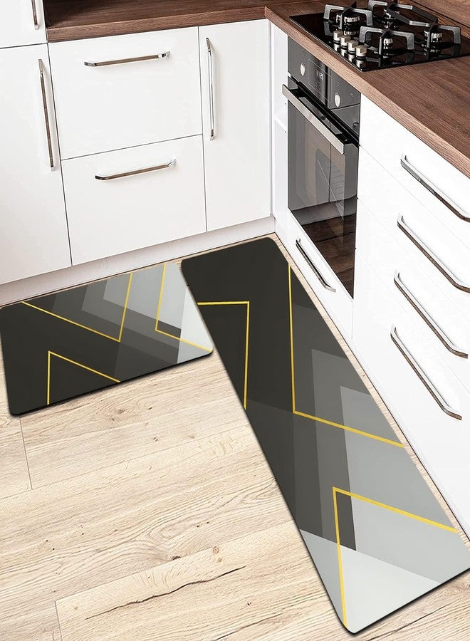 SKVM 2pcs Kitchen mat Combo Water Absorbent for Bathroom Floor Door Anti Slip Foot Skid Shower Combo (Design 5) - Image 1