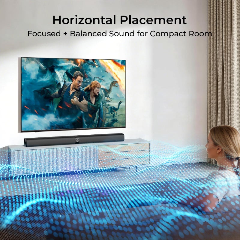 Assistrust Sound Bar for Smart TV, Soundbar with Bluetooth/ARC/Opt/AUX Connect, Auto Volume Boost, 3 Equalizer Modes, 2 in 1 Detachable Soundbar for TV/PC/Gaming/Projectors - Image 3
