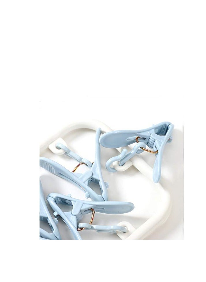 Clothes Drying Hanger with 12 Clips, 4 Pack Small Folding Portable Underwear Hangers, Drip Foldable Hanging Rack, 360° Rotatable Hook for Drying Towels Bras Baby Clothes Gloves Plast - Image 4