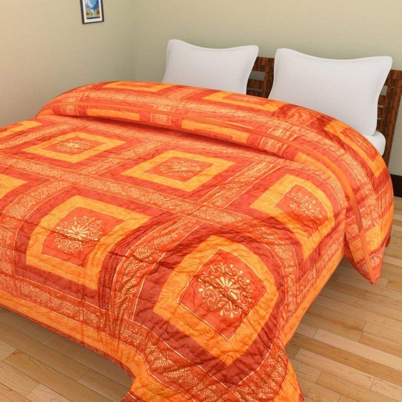 SAMRADHI Traditional Famous Jaipuri Beautiful Floral Print in Multi Colour Jaipuri Rajai/Razai/Quilt Single/Single Bed Quilt/Comforter/AC Quilt/AC Comforter - Image 2