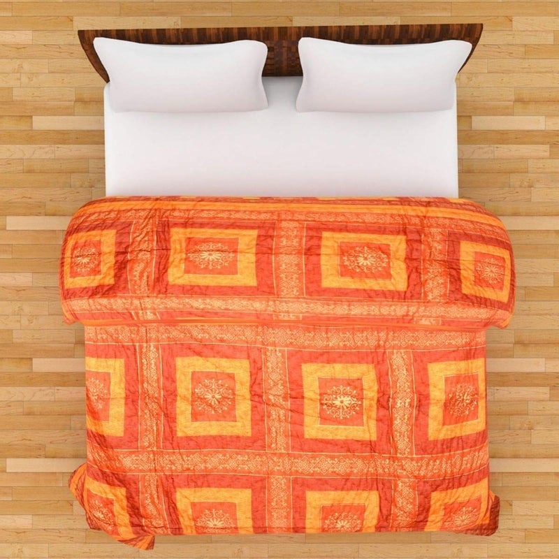 SAMRADHI Traditional Famous Jaipuri Beautiful Floral Print in Multi Colour Jaipuri Rajai/Razai/Quilt Single/Single Bed Quilt/Comforter/AC Quilt/AC Comforter - Image 3