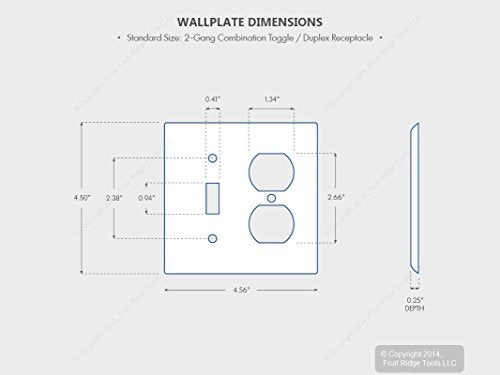 Leviton 2-Gang 1-Toggle 1-Duplex Device Combination Wallplate, Standard Size, Thermoplastic Nylon, Device Mount, 80705-GY, Gray - Image 4