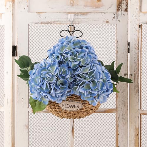 Kisflower 6PCS 22 inch Hydrangea Artificial Flowers Real Touch Off White Faux Hydrangea Flowers with Home Office Decor or Wedding Arrange Holiday and Birthday Party Decorations(Off White) - Image 5