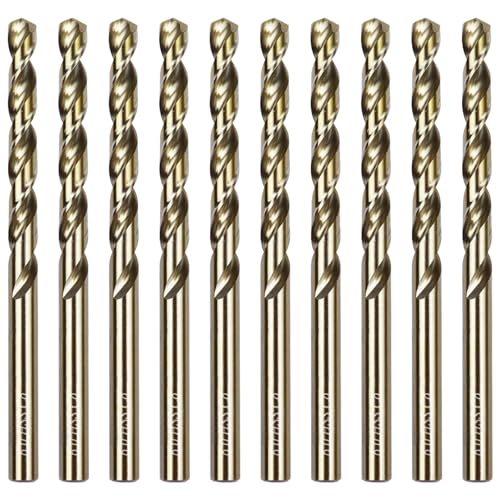 Sipery 15/64 Inch Cobalt Drill Bits, M35 HSSCO High Speed Steel 6MM Twist Drill Bit Set for Hardened Metal, Stainless Steel, Cast Iron, Plastic and Wood 10Pcs - Image 1